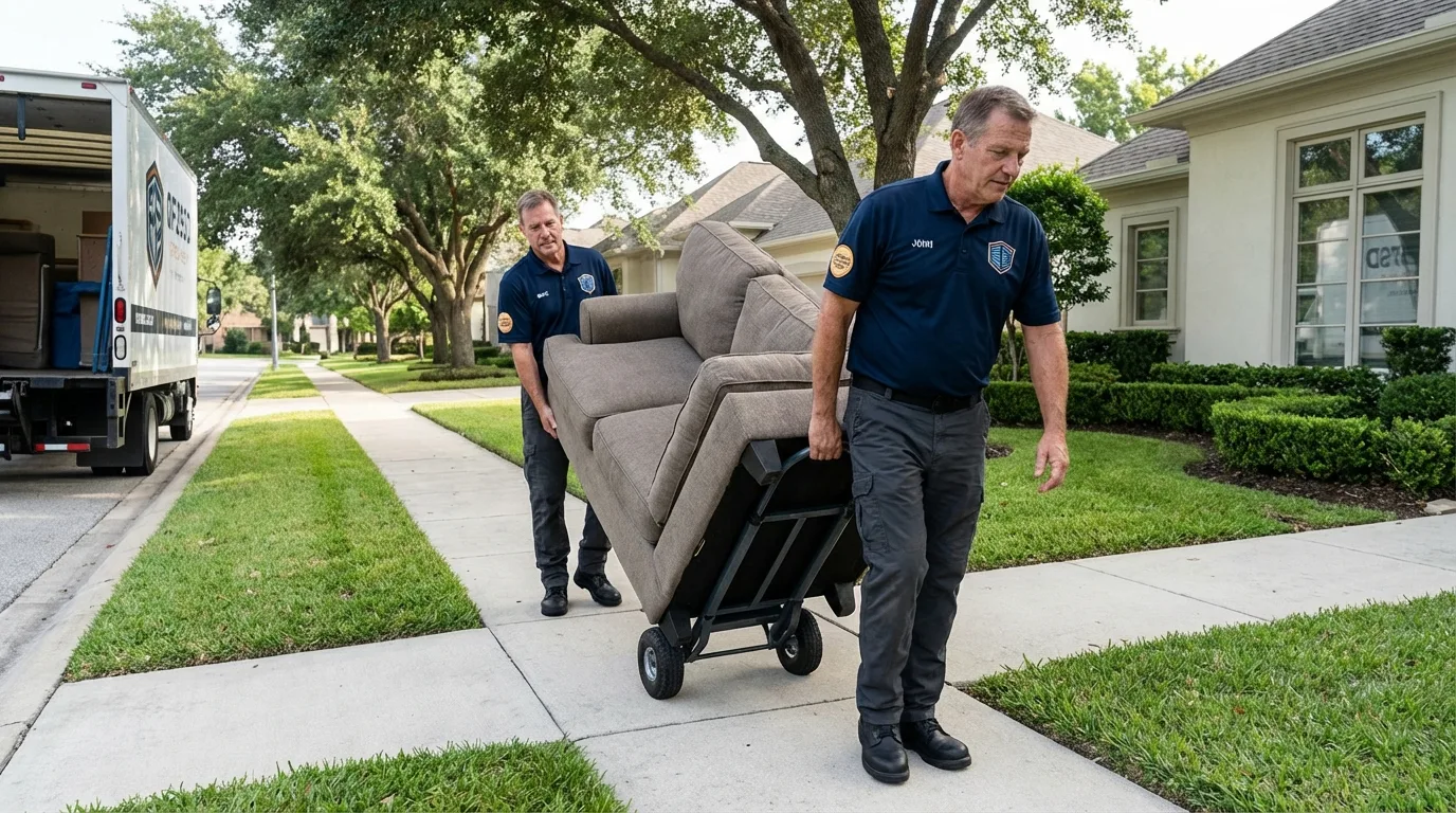 Local residential moving crew loading furniture in Kittanning, PA